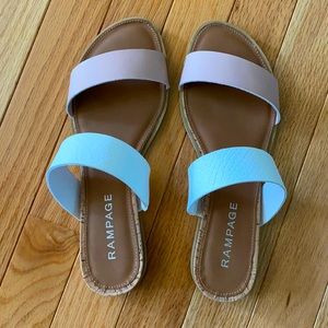 Rampage Polly Slide sandals sz 8 pink/white